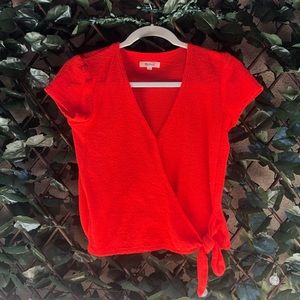 Madewell Texture and Thread Wrap Tie Top